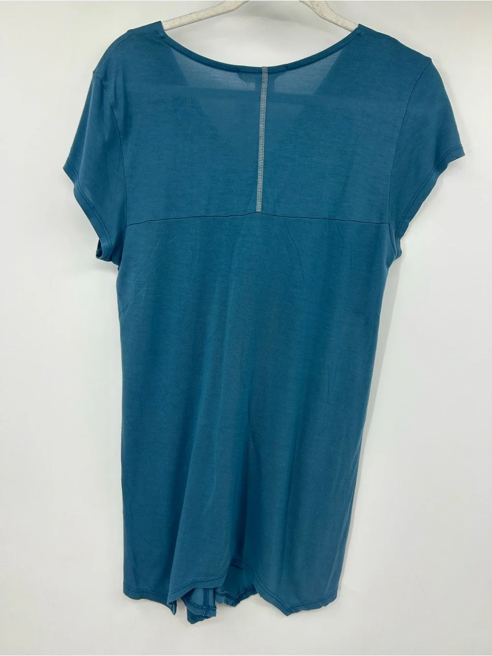 Johnny Was Women’s Calme Top Teal V Neck Casual Stretch Short Sleeve Size M‎